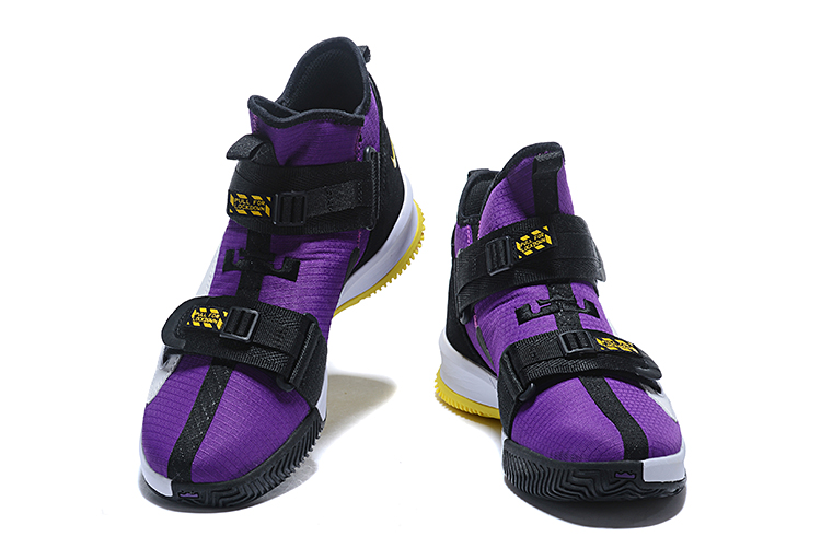 2020 MEN Nike Lebron James Soldier 13 Purple Black Yellow Shoes